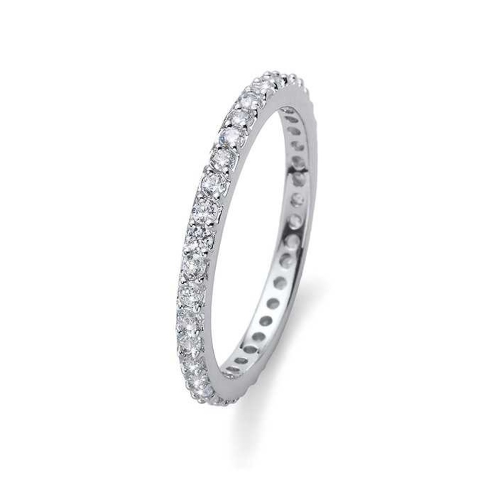 Oliver Weber Collection Ring. 925AG RH Transport M. Sterling Silver White Zircon